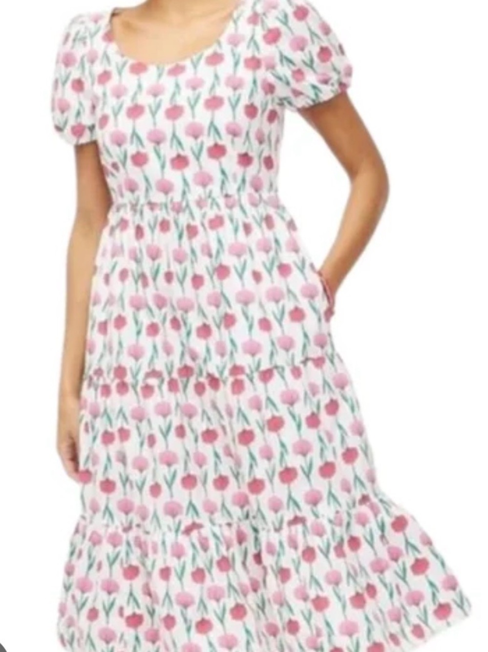 J. Crew White Dress with Pink Floral Print - Picture 4 of 4